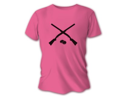 Dámske poľovnícke tričko TETRAO brokovnice - ružové XS (Hide weapon Ano, For professionals Nie, Veľkosť XS)