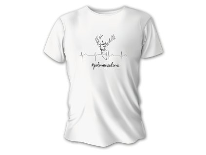 Pánske poľovnícke tričko TETRAO jeleň tep - biele M (Hide weapon Nie, For professionals Nie, Veľkosť M)