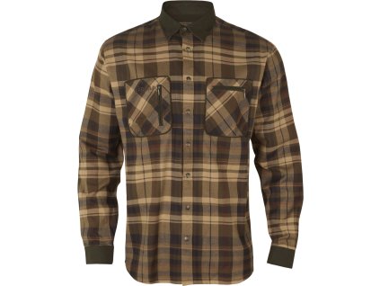 Pánska košeľa Härkila Pajala Beige W/Brown S (Hide weapon Nie, For professionals Nie, Veľkosť S)