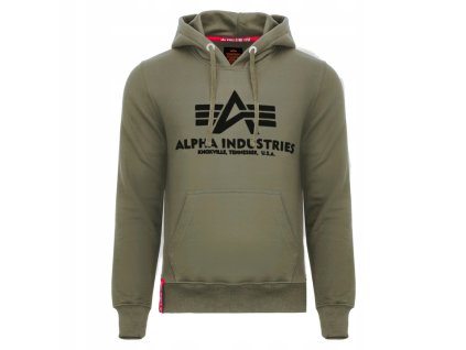 Mikina Alpha Industries s kapucňou Basic Hoodie olive  M (Hide weapon Nie, For professionals Nie, Veľkosť M)