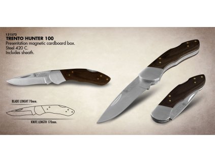 166203 trento hunter 100 polovnicky noz skladaci s puzdrom