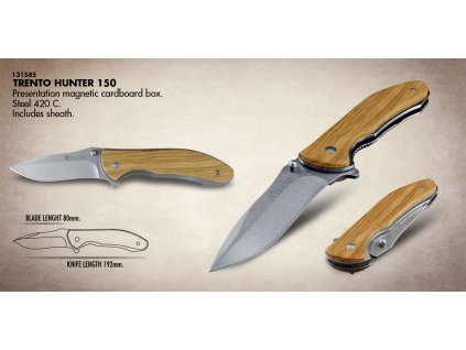 166902 trento hunter 150 polovnicky noz skladaci s puzdrom