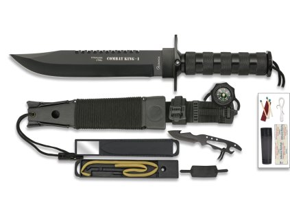 169692 dyka albainox survival combat king i s kompasom a prislusenstvom noz