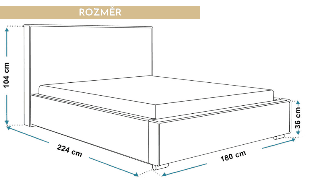 rozmery-manzelska-postel-rika-160x200-cm