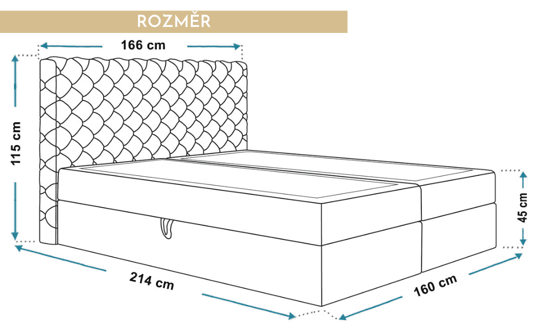 rozmery-velka-luxusni-postel-honey-160x200-cm