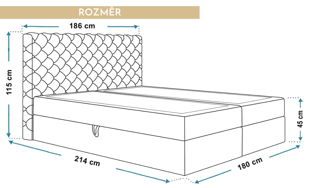 rozmery-velka-prosivana-postel-honey-180x200-cm