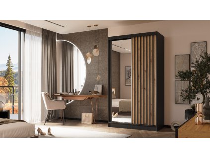 mala satni skrin 120 cm charlota cerna artisan cerna