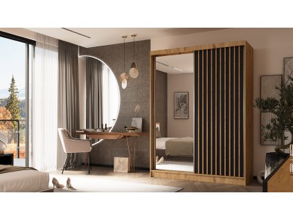 skrin se zrcadlem charlota 160 cm artisan cerna artisan