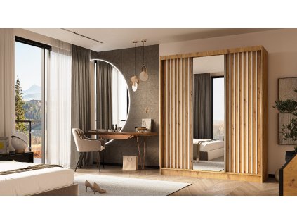 zrcadlova skrin s lamelami charlota 180 cm artisan artisan bila