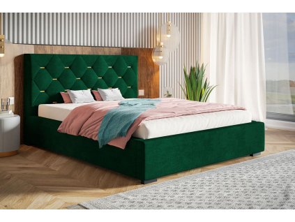velka postel se zdobenym celem sofija 200x200 cm Kronos 19