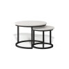 set dvou kulatych stolku taylor bila cerna