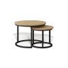 set dvou kulatych stolku taylor dub cerna