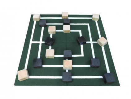 Hra mlýn s figurami (Rozměr 100 x 100 cm, Barva zelená, Varianta hra mlýn)
