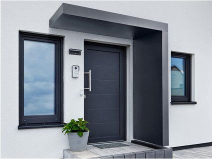 Vchodová stříška Guttavordach BS/B PLUS LED strip (Rozměr 160 x 90 x 15,5 cm, Barva RAL 7016 - antracit, Varianta BS/B Plus 160 odtok P)