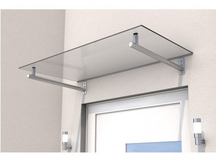 Vchodová stříška Guttavordach HD (Rozměr 140 x 82 x 19,5 cm, Barva stříbrná / čirá, Varianta Guttavordach HD 140)