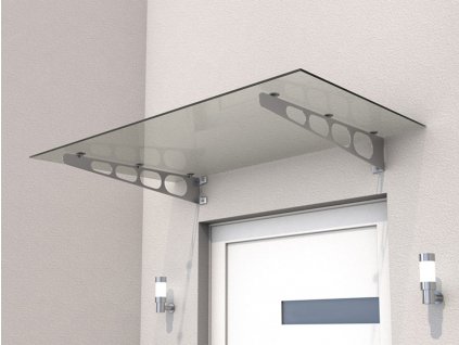 Vchodová stříška Guttavordach HD/LT (Rozměr 140 x 90 cm, Barva stříbrná / čirá, Varianta Guttavordach HD/LT 140)