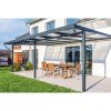 Hliníková pergola Terrassendach Premium - čirý polykarbonát s bílými pruhy / antracitová konstrukce (Rozměr 3,09 x 3,06 m, Varianta Terrassendach Premium - čirý polykarbonát s bílými pruhy / antracitová konstrukce)