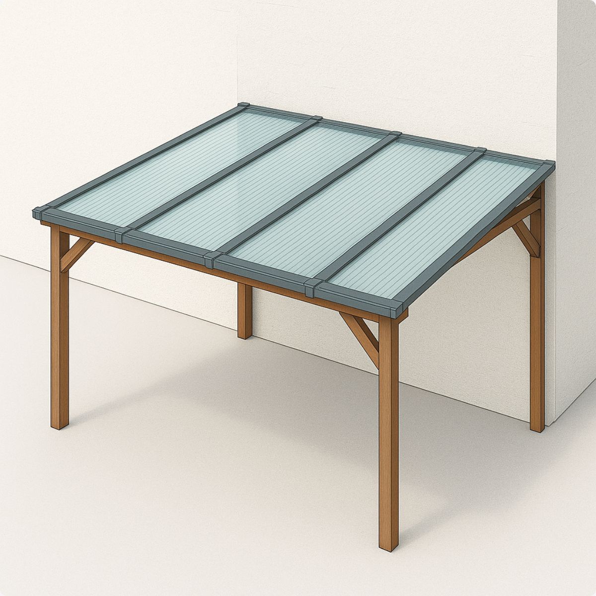 Interaktivní náhled: pergola napojená na stěnu