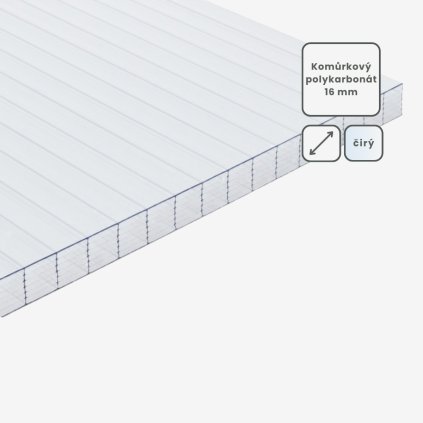 Komůrkový polykarbonát 16mm čirá