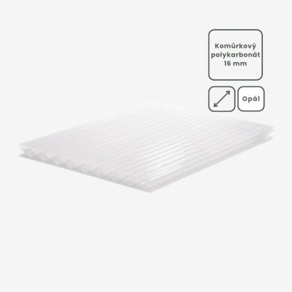Komůrkový polykarbonát 16 mm opál