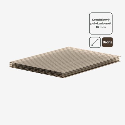 Komůrkový polykarbonát 16 mm bronz