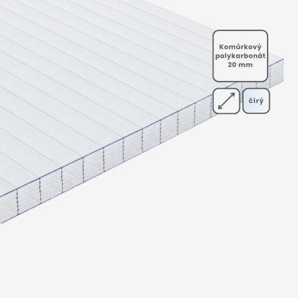 Komůrkový polykarbonát 20mm čirá