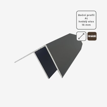 AL F boční profil 16mm,hnědý elox