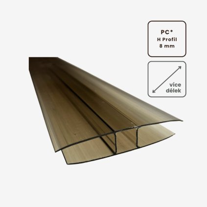 Spojovací PC H profil 8 mm bronz