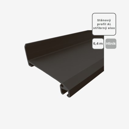 AL stěnový S profil hliník 6,4m hnědý elox