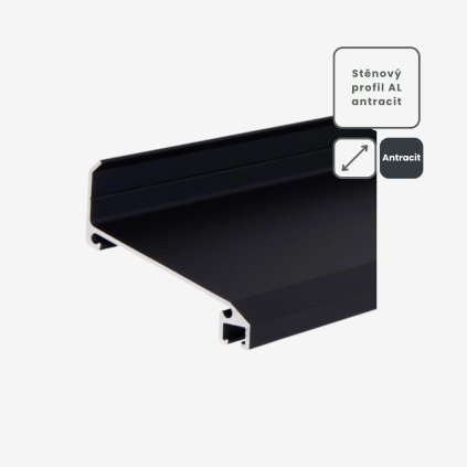 AL stěnový S profil hliník 6,4m antracit