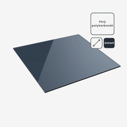 Plný polykarbonát Antracit