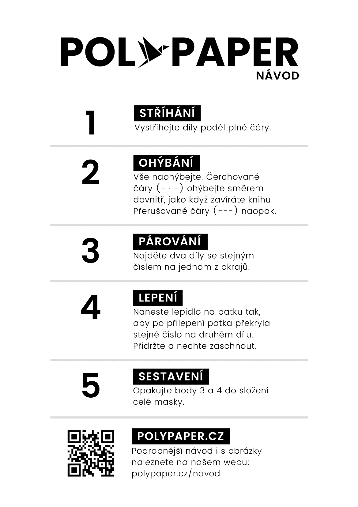 Návod na složení papírové masky