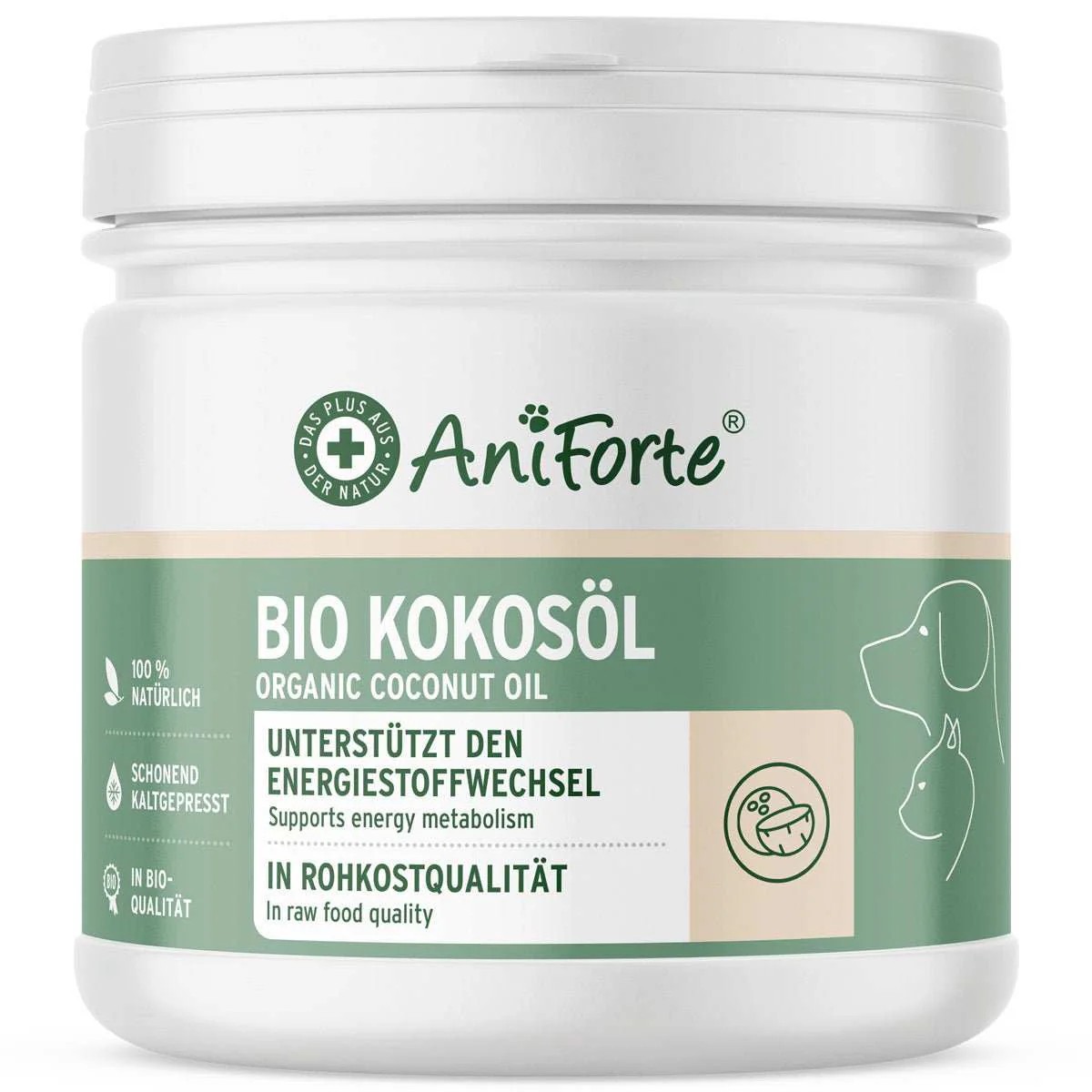 AniForte Bio kokosový olej (400 ml - 1 litr) Objem: 1 litr