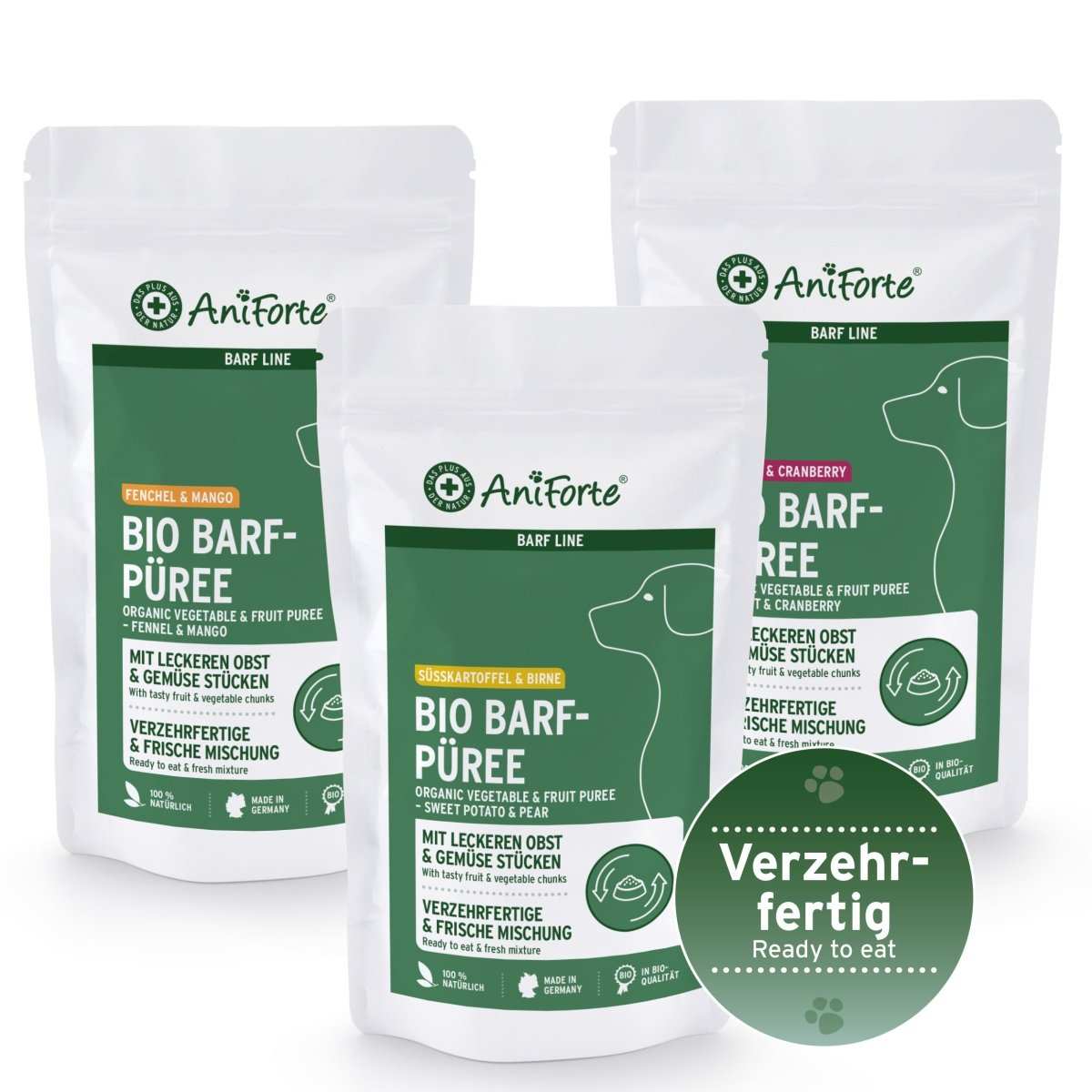 AniForte Bio BARF pyré - sada 3 ks na vyzkoušení (3x po 150 g)