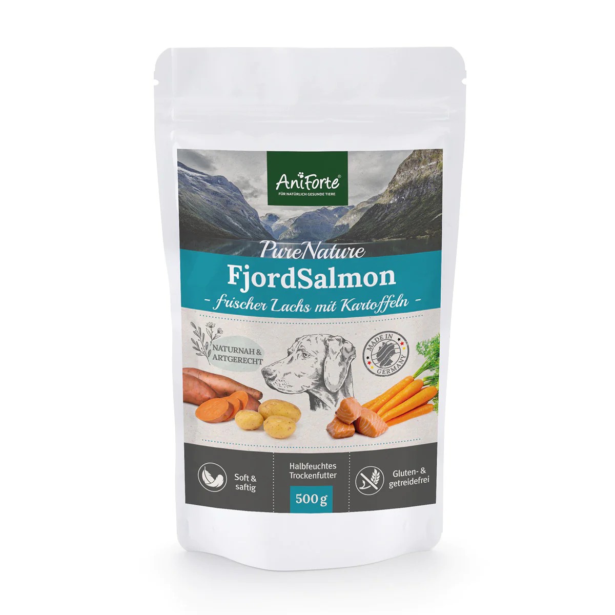 AniForte Vysoce kvalitní prémiové granule - Losos s bramborem (500 g - 12,5 kg) Hmotnost: 0,5 kg