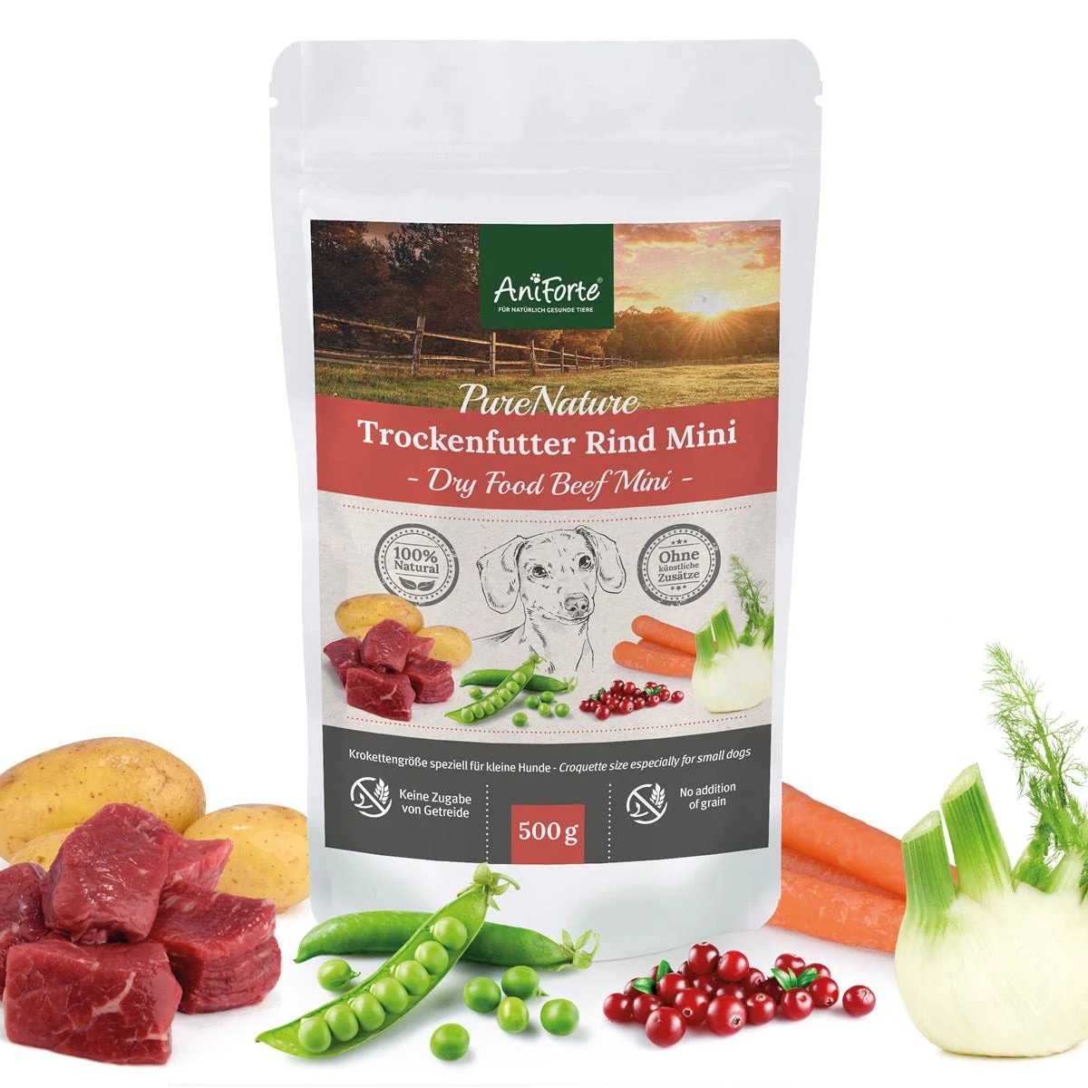 AniForte Vysoce kvalitní prémiové granule - Hovězí MINI (pro malá plemena) (500 g - 5 kg) Hmotnost: 0,5 kg