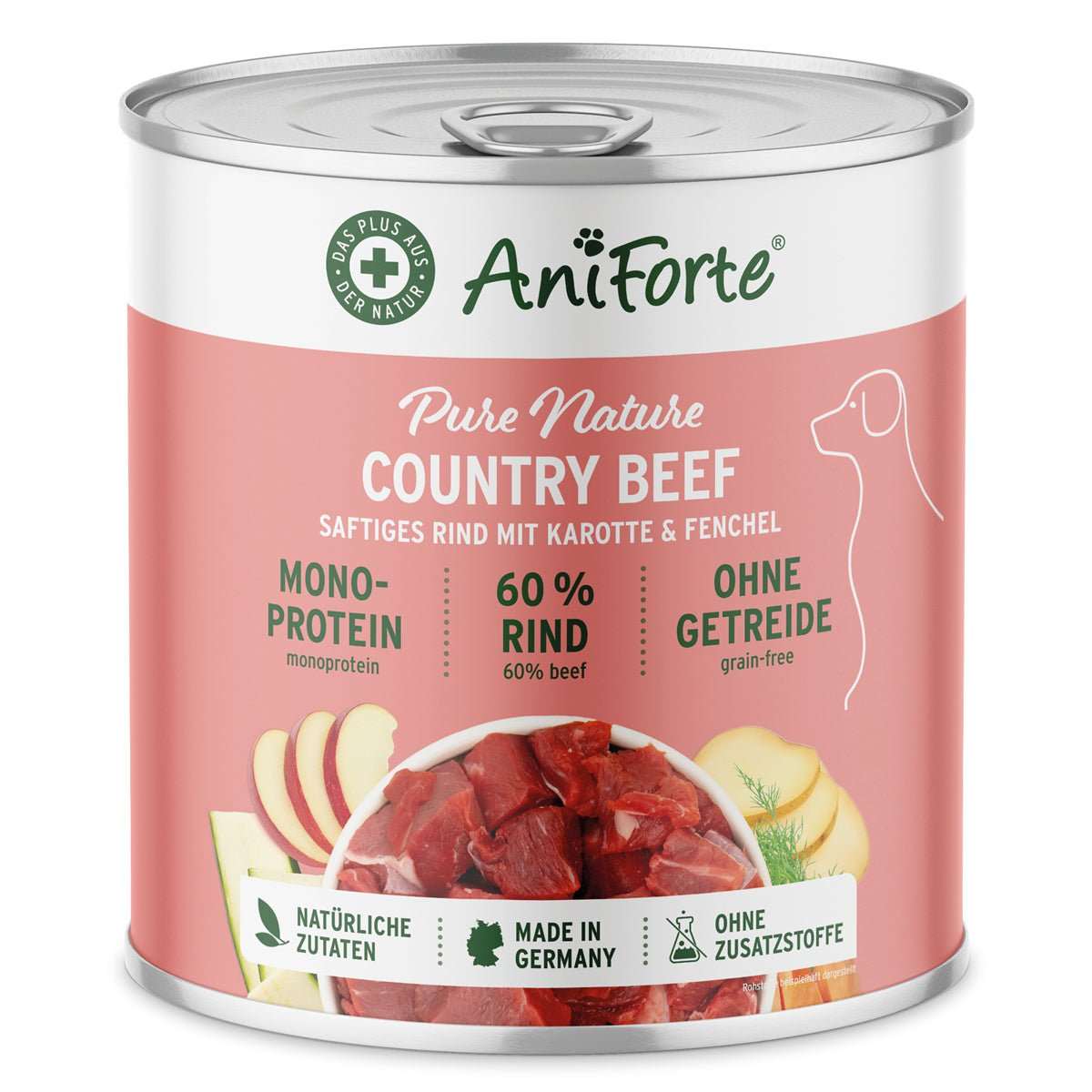 AniForte Mokré krmivo CountryBeef - hovězí maso s mrkví (400 g - 800 g) Počet a hmotnost: 1 x 400g