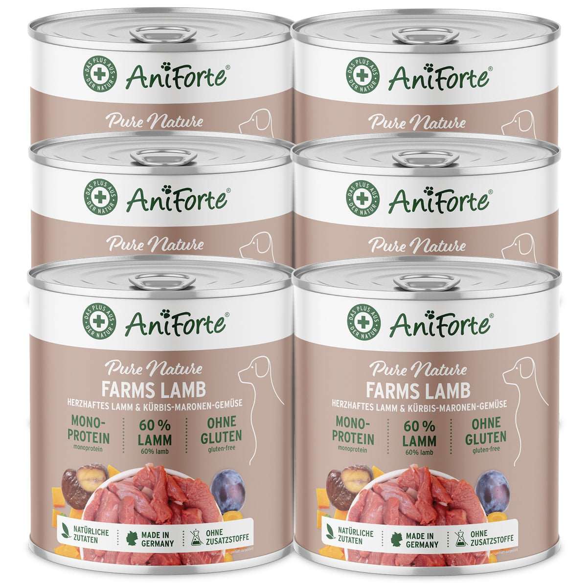 AniForte Mokré krmivo FarmsLamb - jehněčí maso s dýní (400 g - 800 g) Počet a hmotnost: 6 x 400g