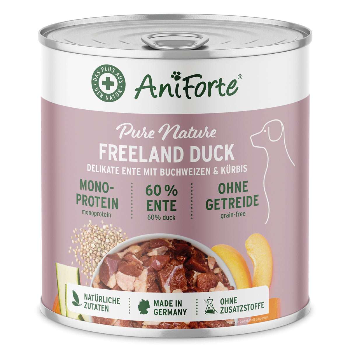 AniForte Mokré krmivo FreeLandDuck - kachní maso s pohankou (400 g - 800 g) Počet a hmotnost: 1 x 800g