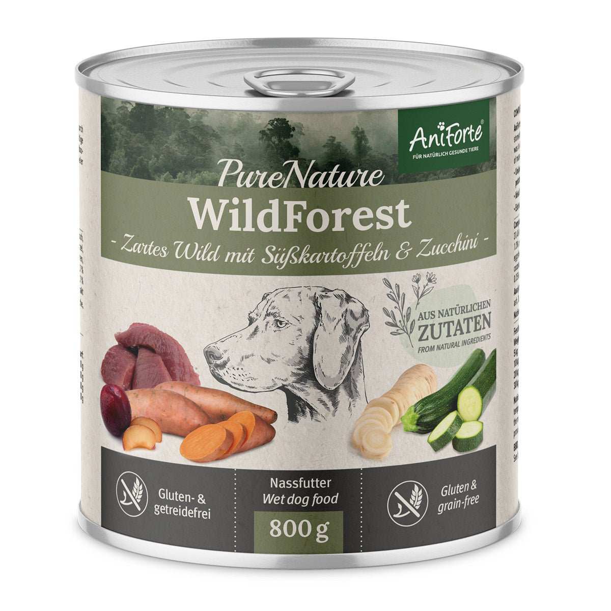 AniForte Mokré krmivo WildForest - divočina s cuketou (400 g - 800 g) Počet a hmotnost: 1 x 800g