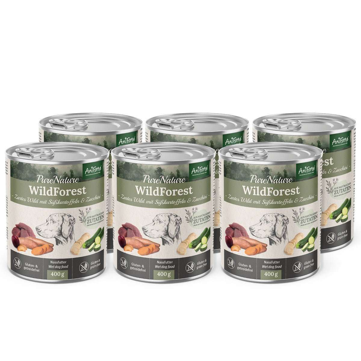 AniForte Mokré krmivo WildForest - divočina s cuketou (400 g - 800 g) Počet a hmotnost: 6 x 400g AniForte Mokré krmivo WildForest - divočina s cuketou (400 g - 800 g) Počet a hmotnost: 6 x 400g