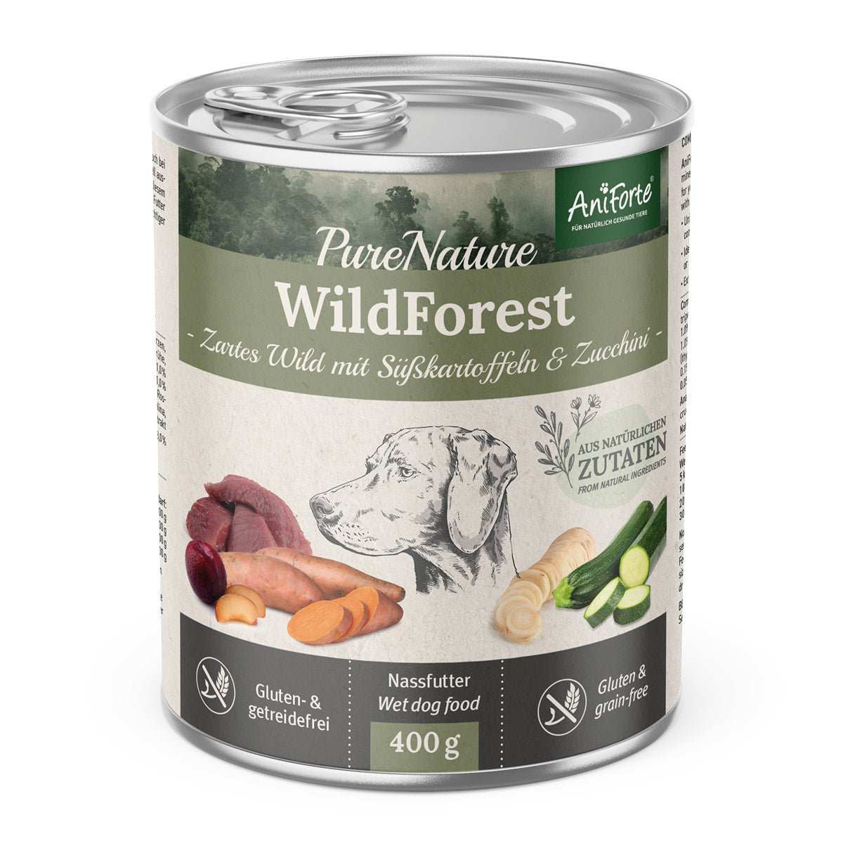 AniForte Mokré krmivo WildForest - divočina s cuketou (400 g - 800 g) Počet a hmotnost: 1 x 400g