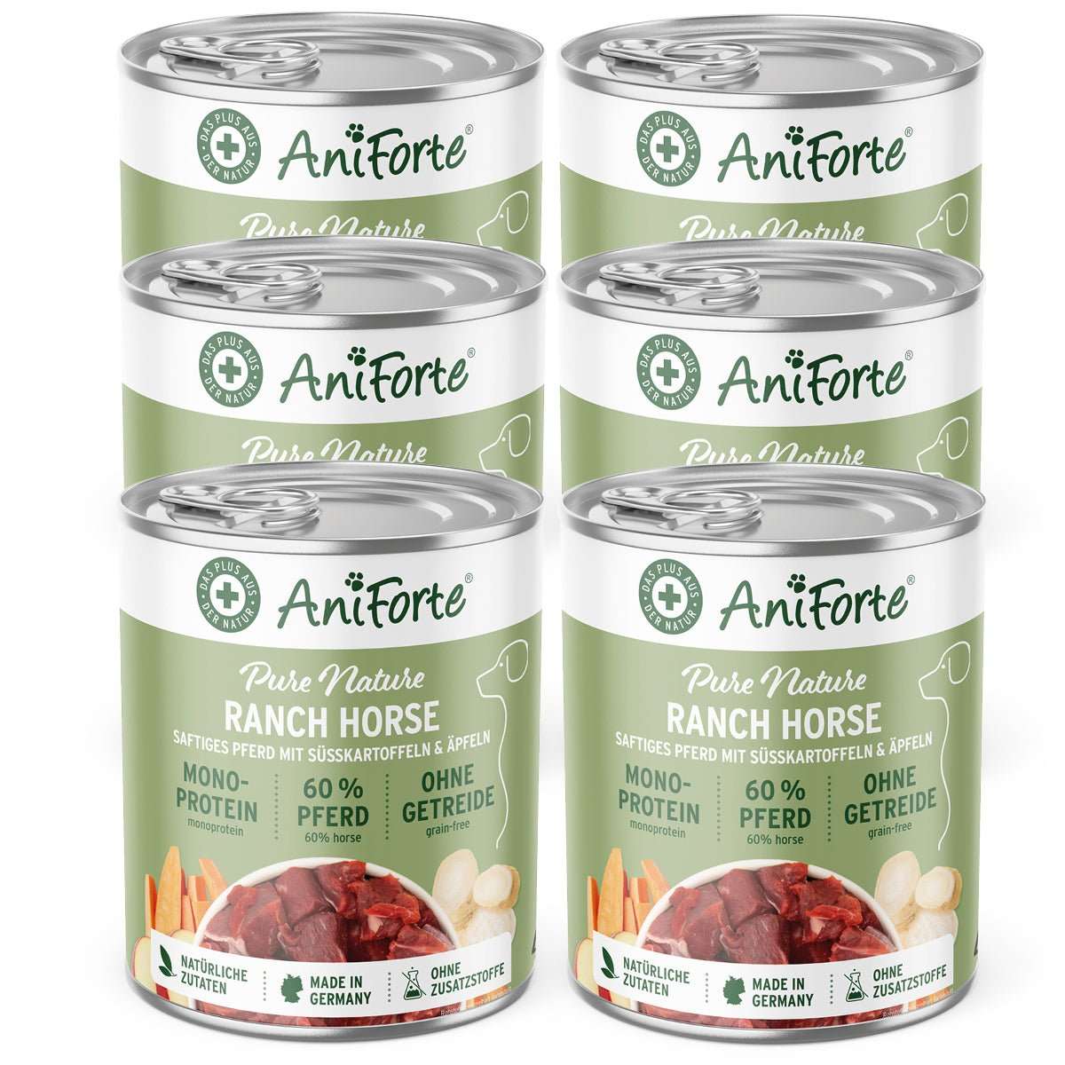 AniForte Mokré krmivo RanchHorse - koňské maso s batáty a jablky (400 g - 800 g) Počet a hmotnost: 6 x 400g AniForte Mokré krmivo RanchHorse - koňské maso s batáty a jablky (400 g - 800 g) Počet a hmotnost: 6 x 400g