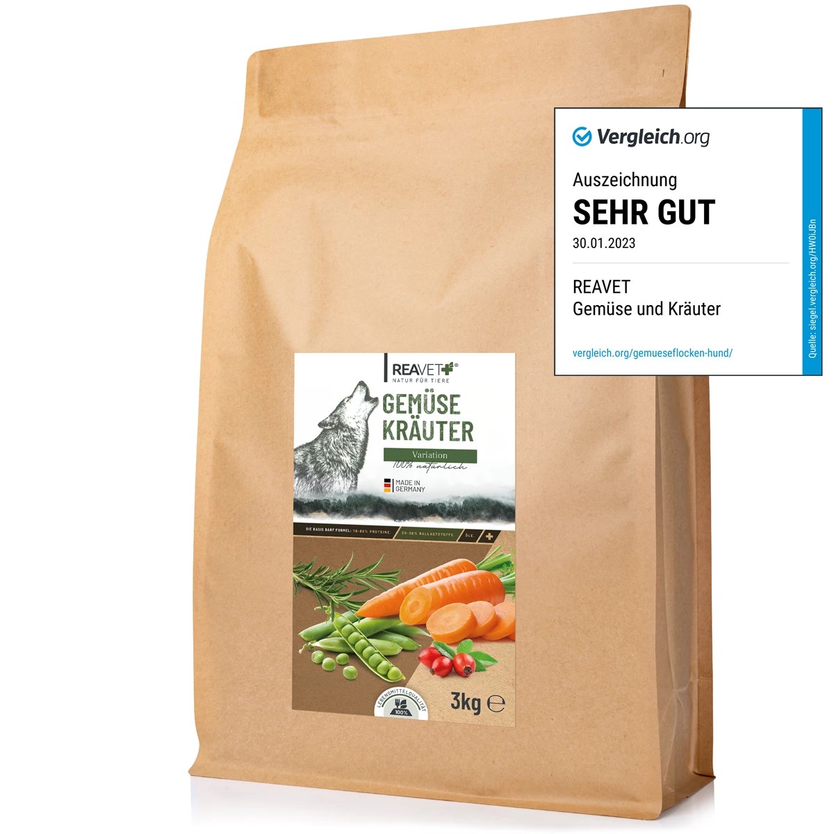 REAVET BARF vločky - Zeleninové variace s bylinkami (1 kg - 3 kg) Hmotnost: 3 kg