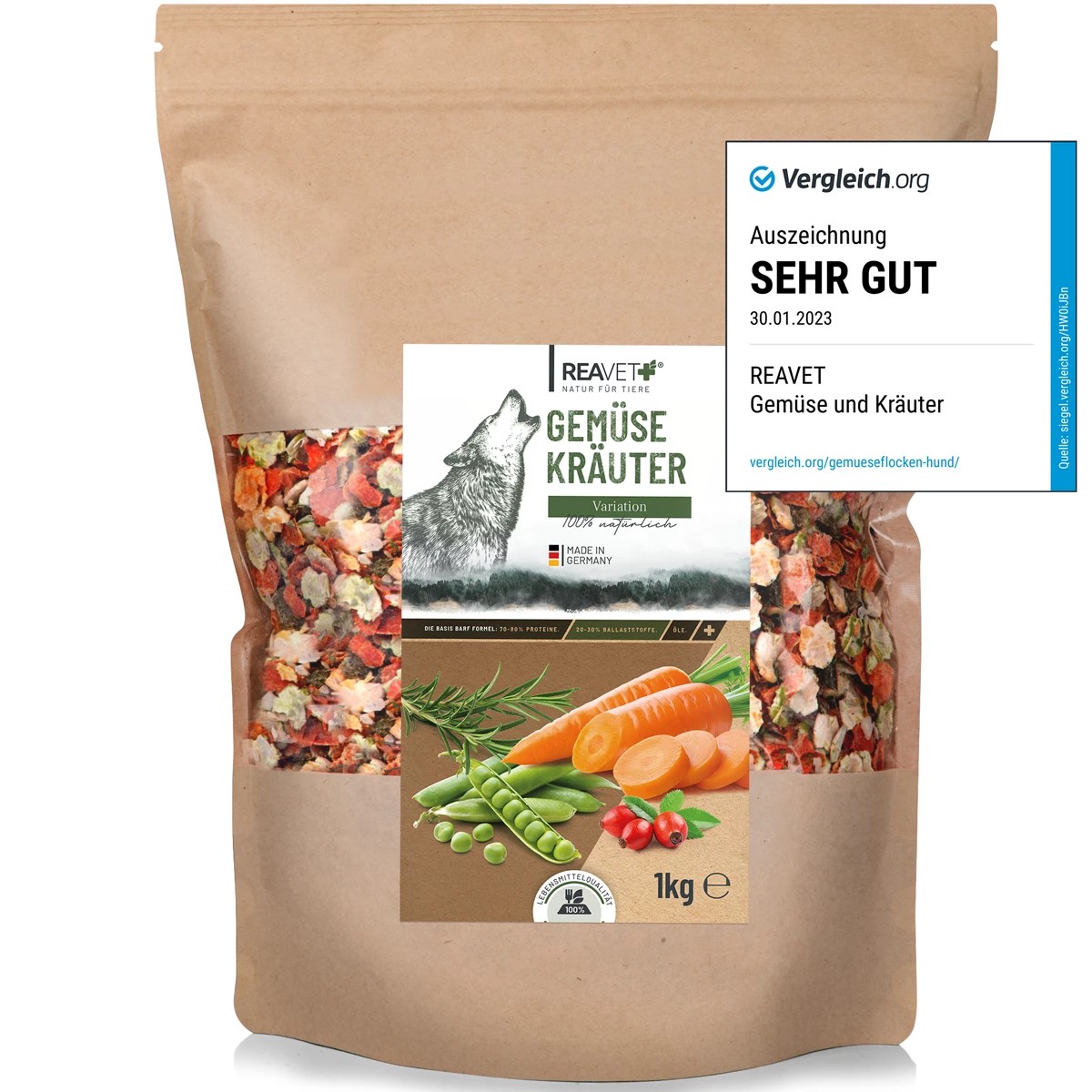 REAVET BARF vločky - Zeleninové variace s bylinkami (1 kg - 3 kg) Hmotnost: 1 kg