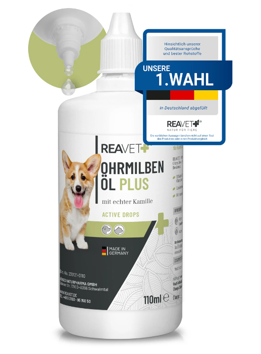 REAVET Ušní olej na roztoče Plus - pes (50 ml - 110 ml) Objem: 110 ml