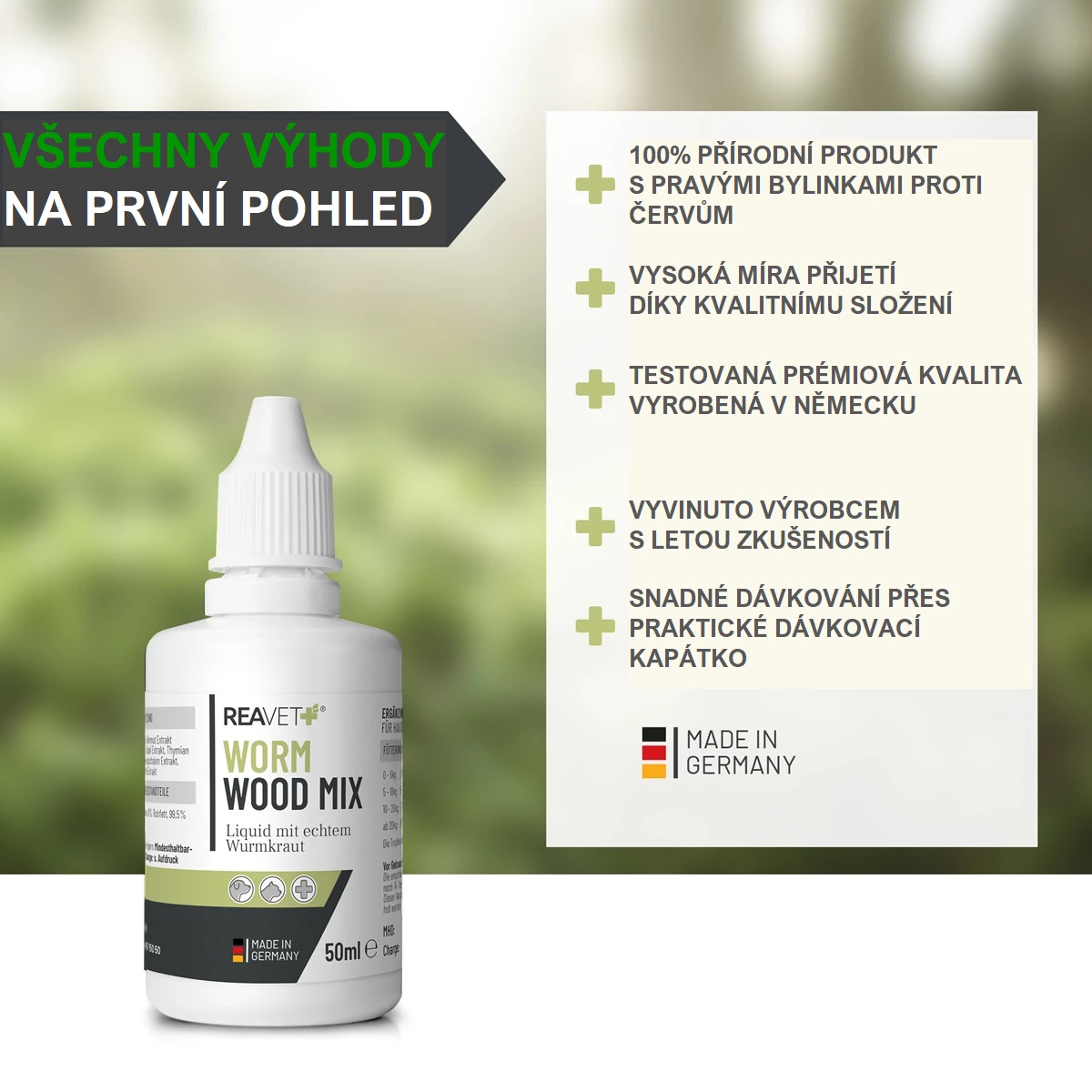 REAVET Tekutý pelyňkový mix s bylinkami pro psy a kočky (50 ml - 110 ml) Objem: 50 ml