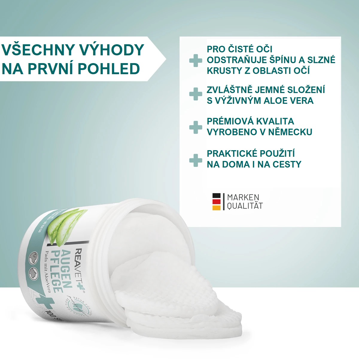 REAVET Tampónky na čištění očního okolí (100 ks)
