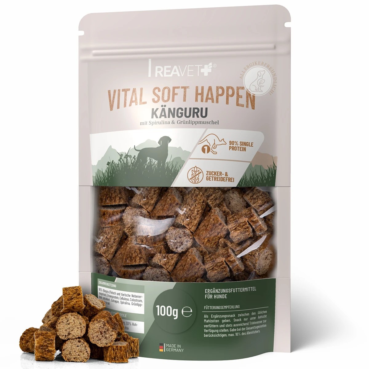 REAVET Vital Soft Happen - Pamlsky z klokana (100 g)