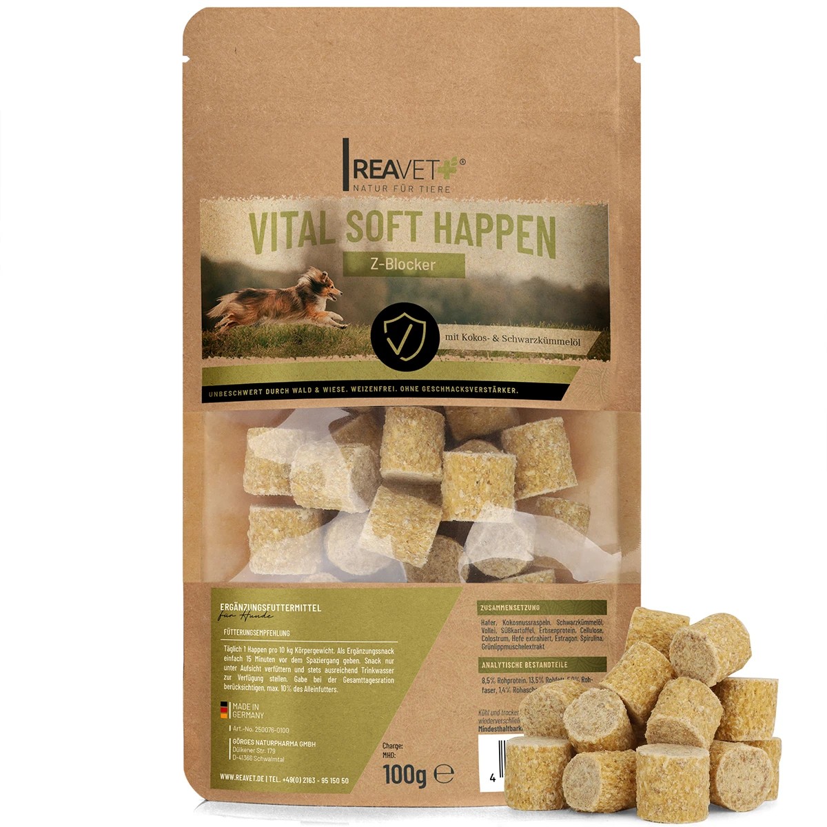 REAVET Vital Soft Happen - Z-Blocker pamlsky proti klíšťatům (100 g) Počet kusů: 1